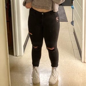 Black ripped jeans